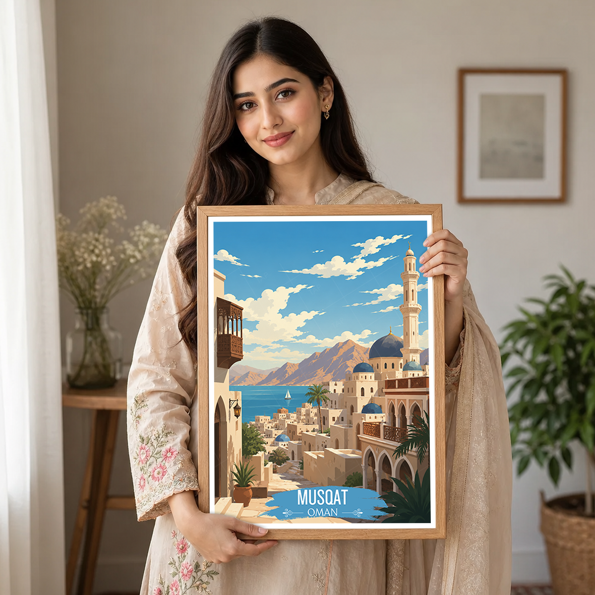 Musqat Old City - Oman - Travel Art Wall Deco Poster - Art Print - Travel Art Poster