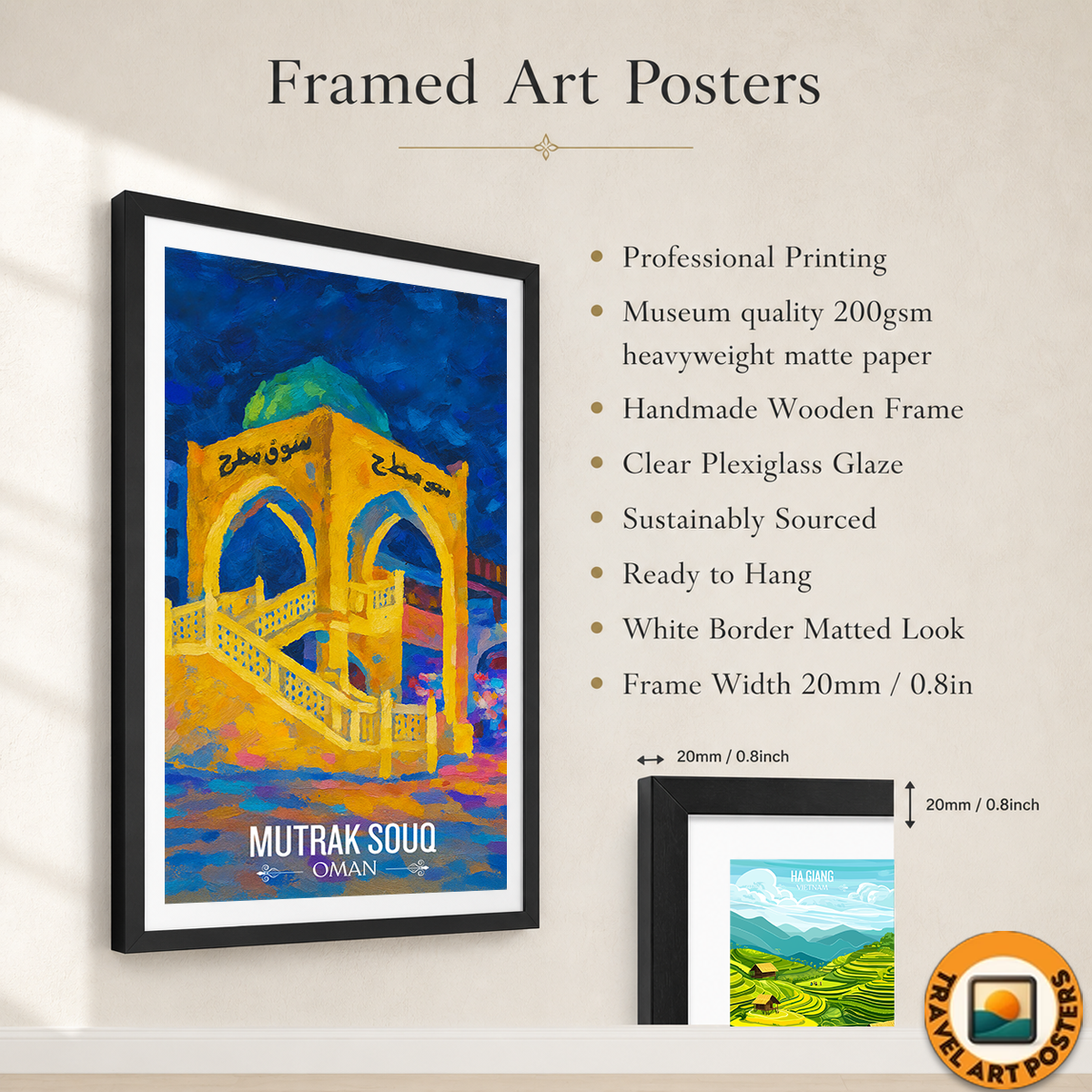 Mutrah Souq - Oman - Travel Art Wall Deco Poster - Art Print - Travel Art Poster