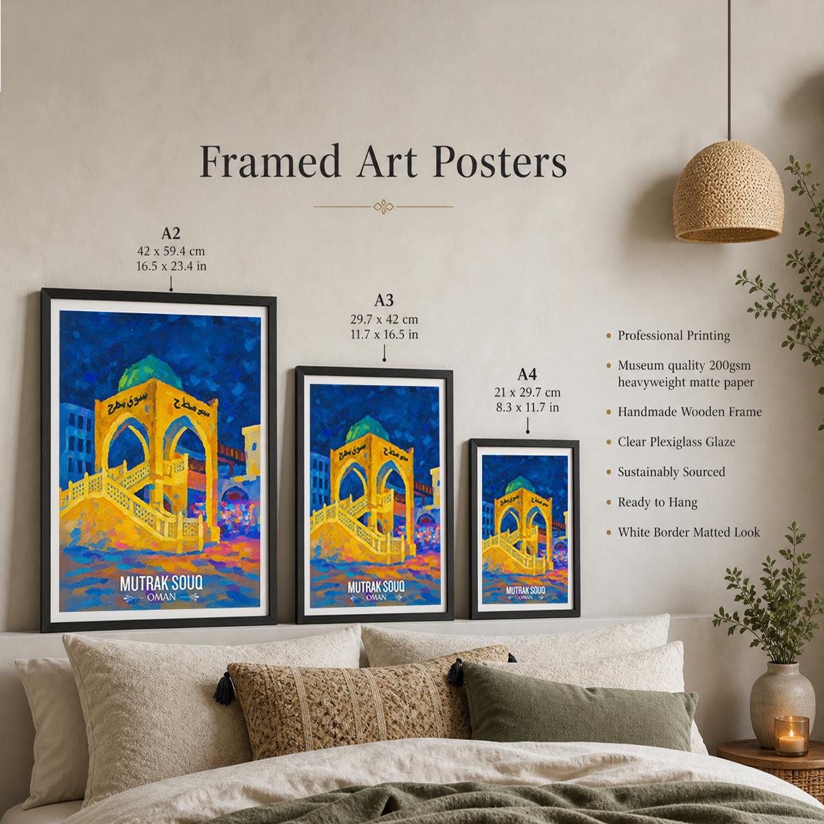 Mutrah Souq - Oman - Travel Art Wall Deco Poster - Art Print - Travel Art Poster