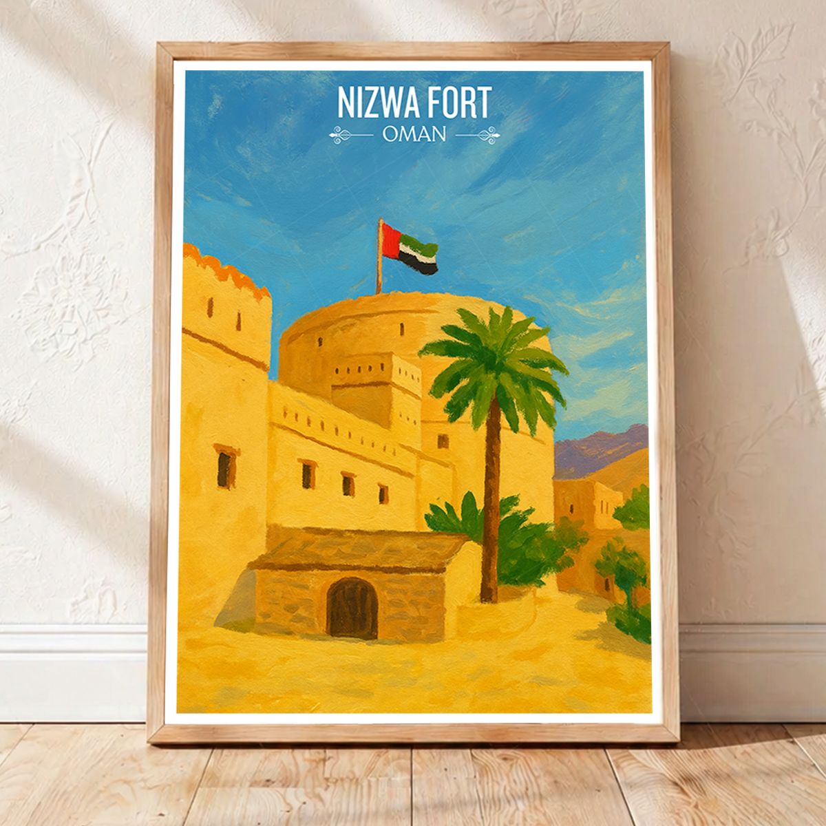 Nizwa Fort - Oman - Travel Art Wall Deco Poster - Art Print - Travel Art Poster
