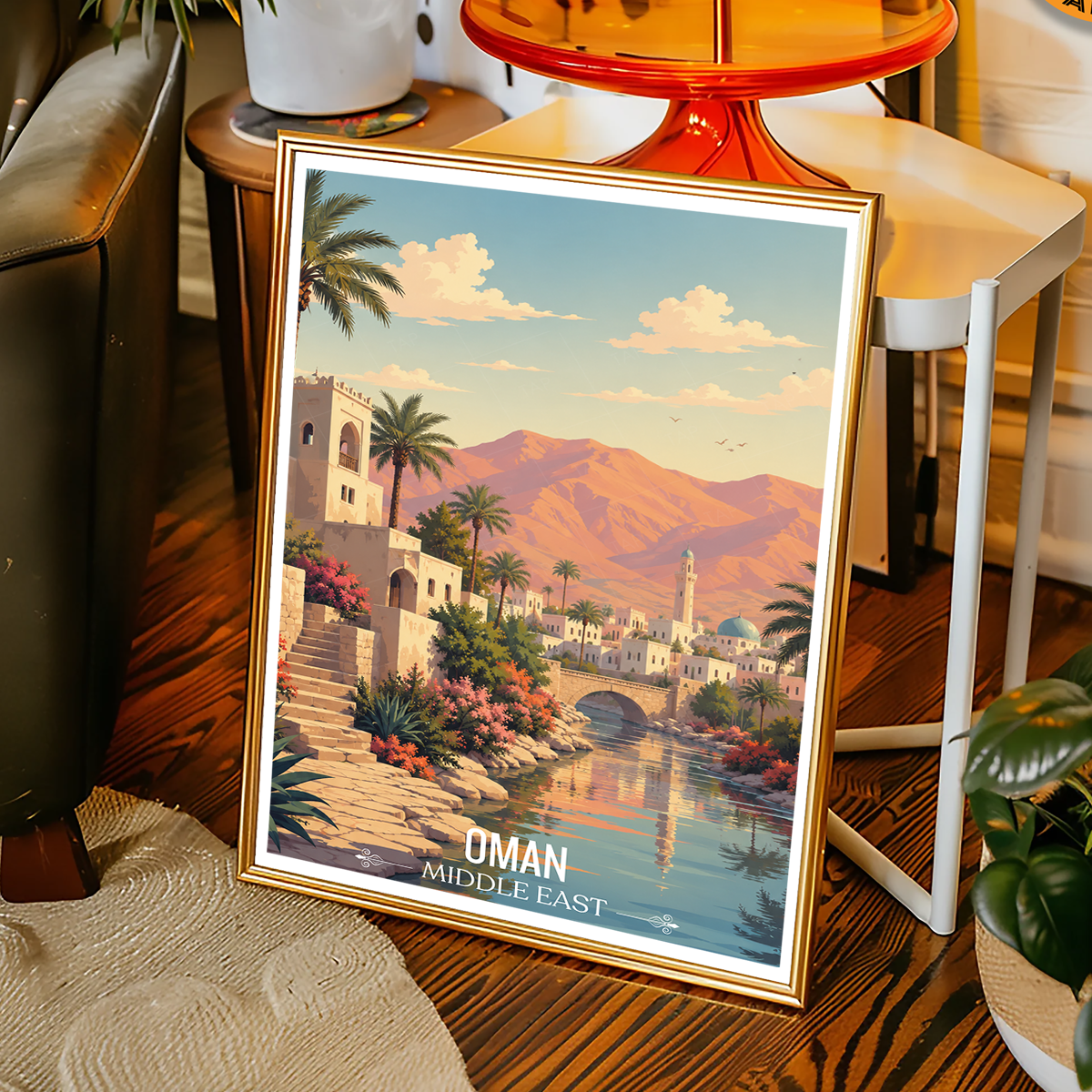 Oman - Travel Art Wall Deco Poster - Art Print - Travel Art Poster