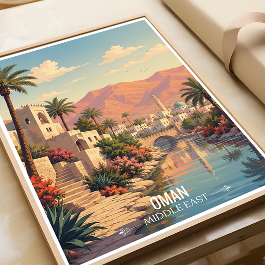 Oman - Travel Art Wall Deco Poster - Art Print - Travel Art Poster