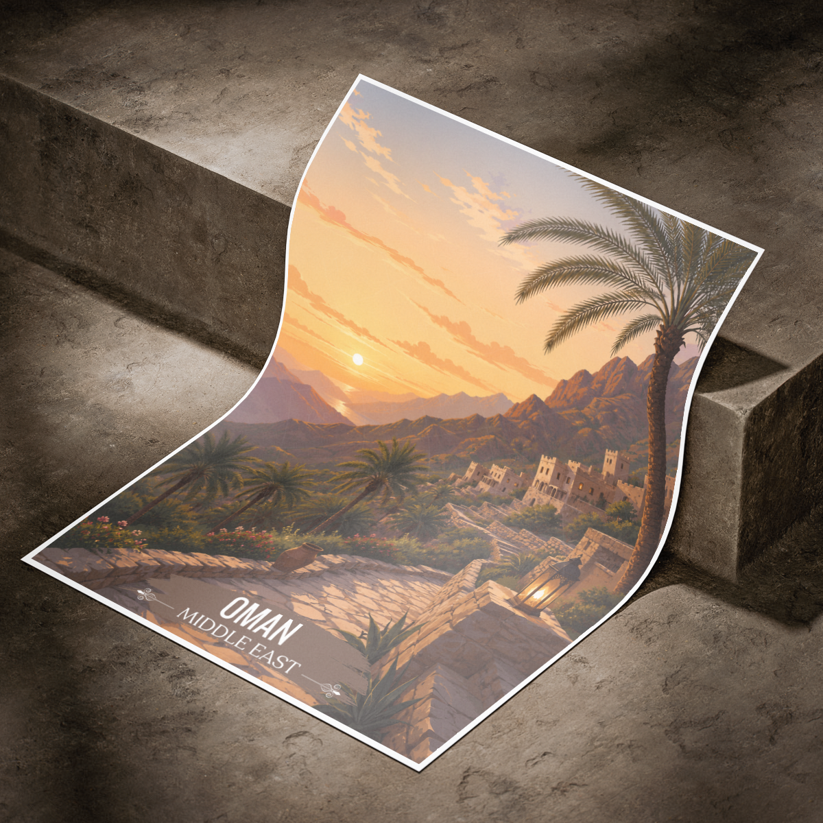 Majestic Oman - Travel Art Wall Deco Poster - Art Print - Travel Art Poster