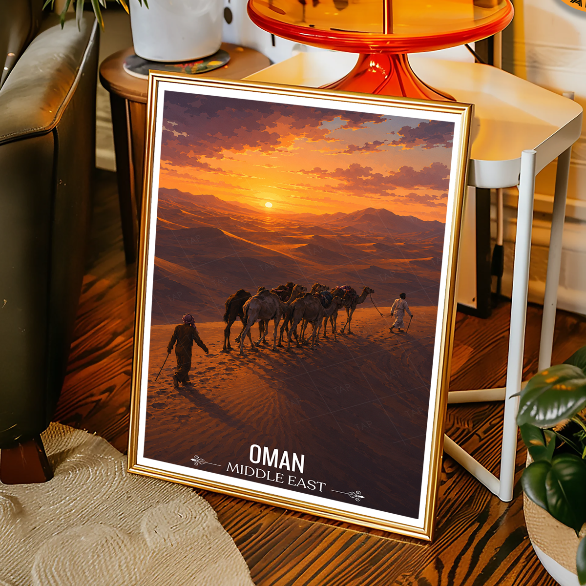 Oman Sunset - Travel Art Wall Deco Poster - Art Print - Travel Art Poster