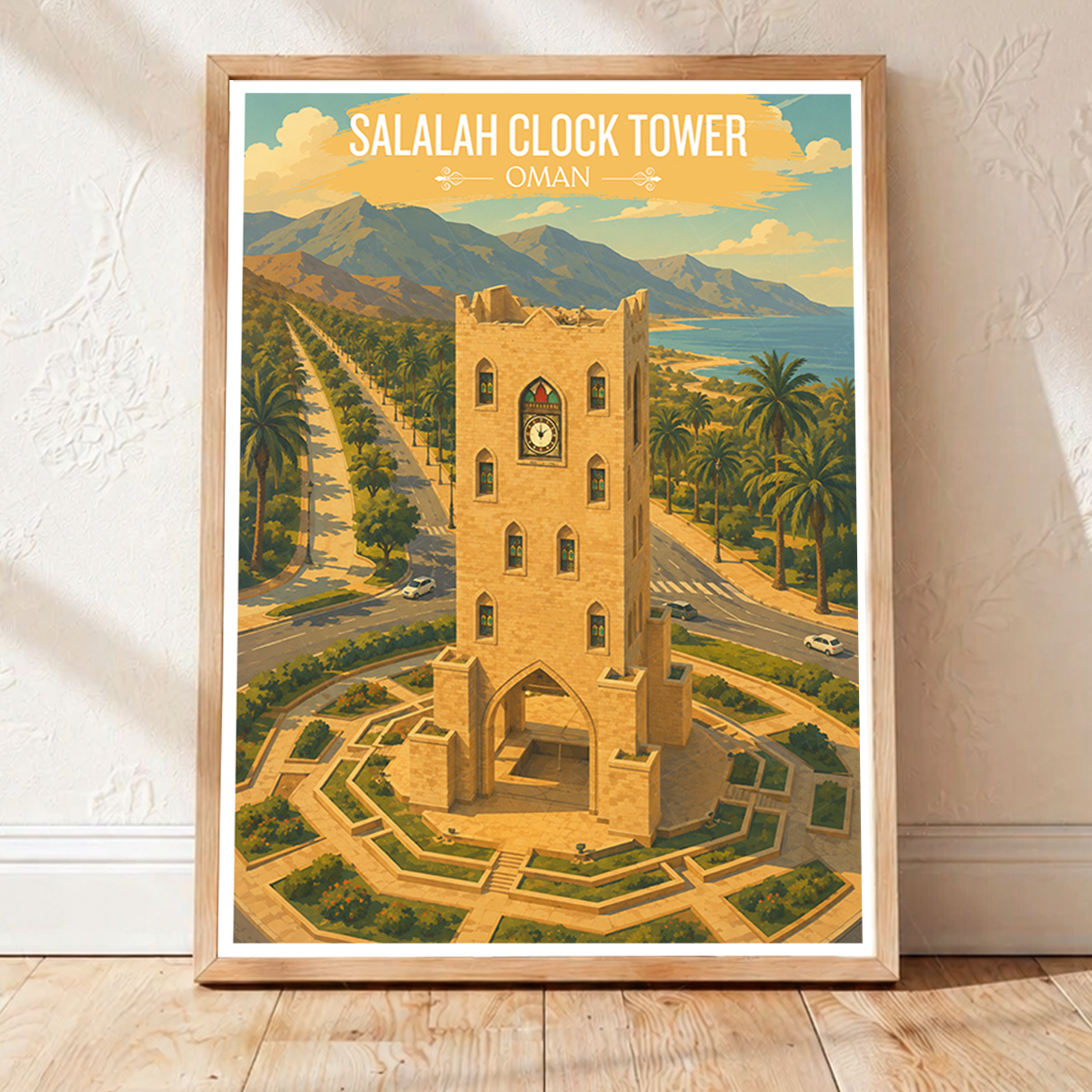 Salalah Clock Tower - Oman - Travel Art Wall Deco Poster - Art Print - Travel Art Poster