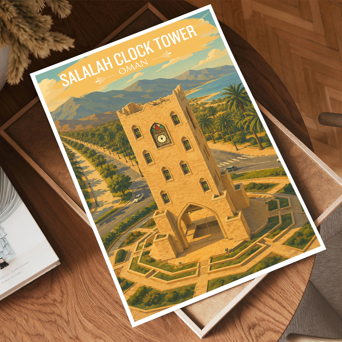 Salalah Clock Tower - Oman - Travel Art Wall Deco Poster - Art Print - Travel Art Poster