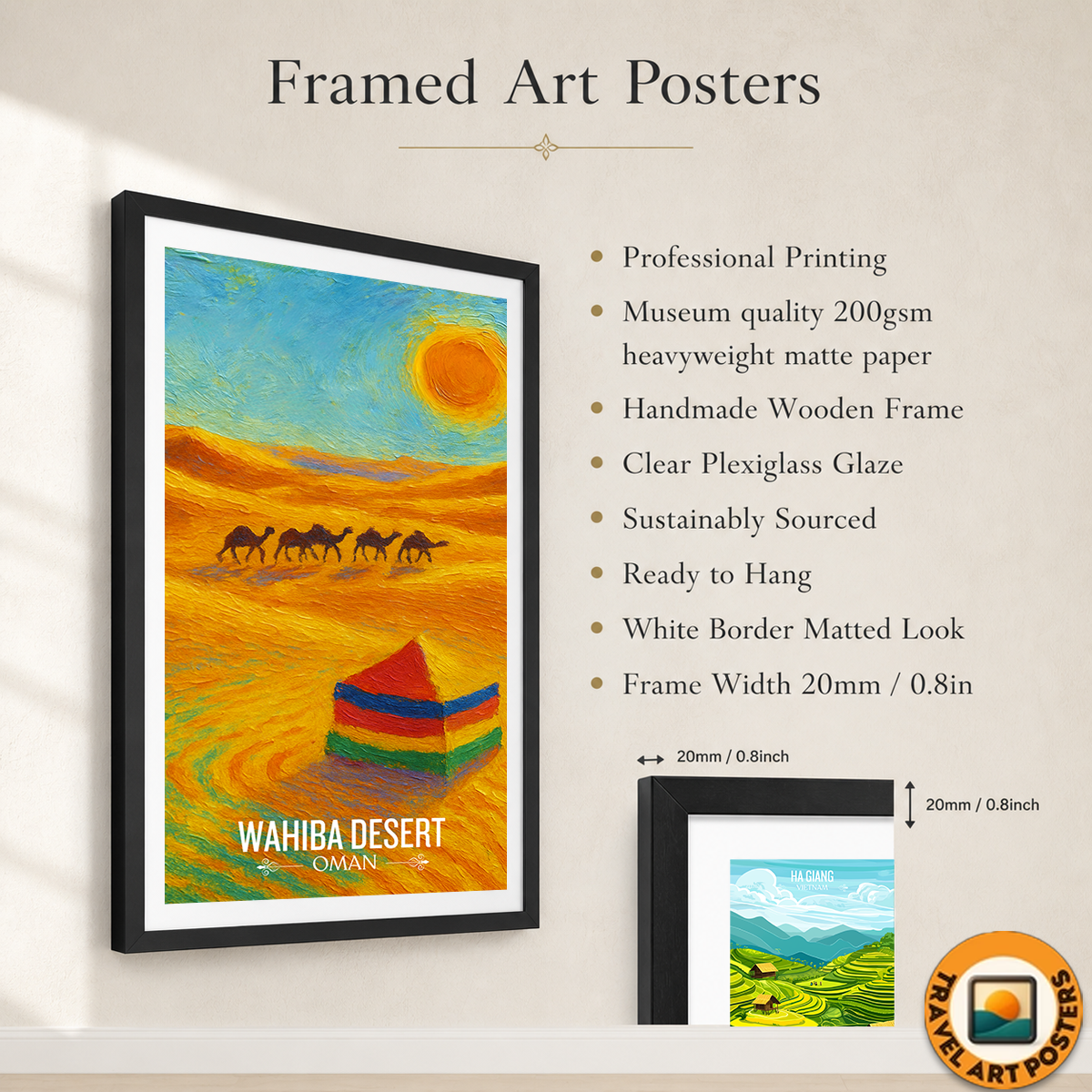 Wahiba Desert - Oman - Travel Art Wall Deco Poster - Art Print - Travel Art Poster
