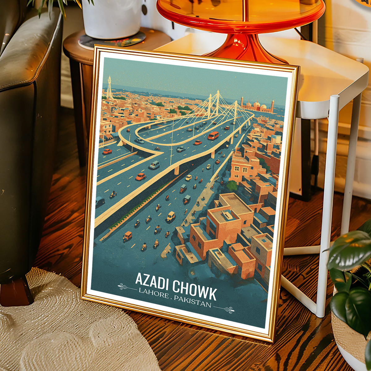 Azadi Chowk - Lahore - Travel Wall Art Print - - Travel Art Poster