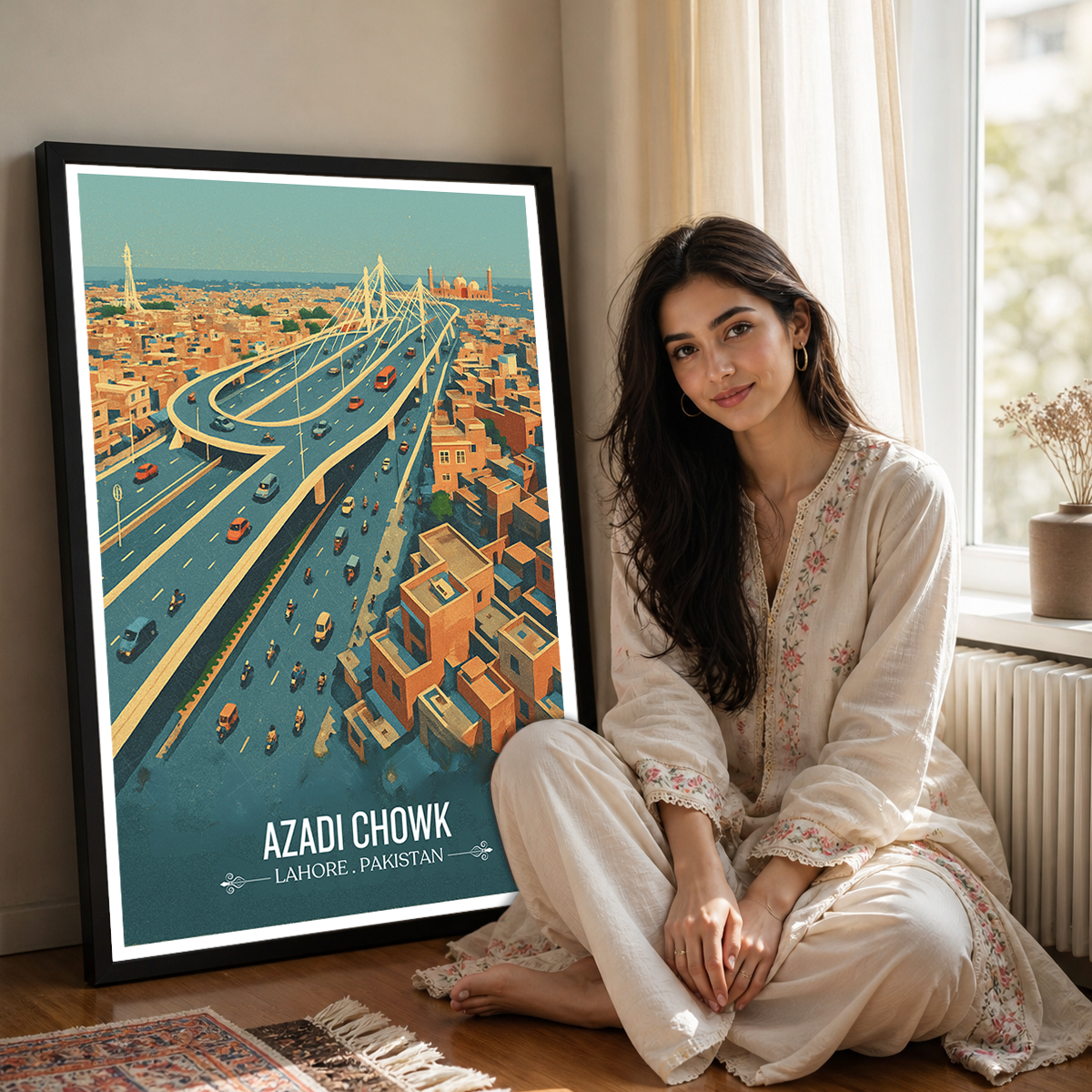 Azadi Chowk - Lahore - Travel Wall Art Print - - Travel Art Poster