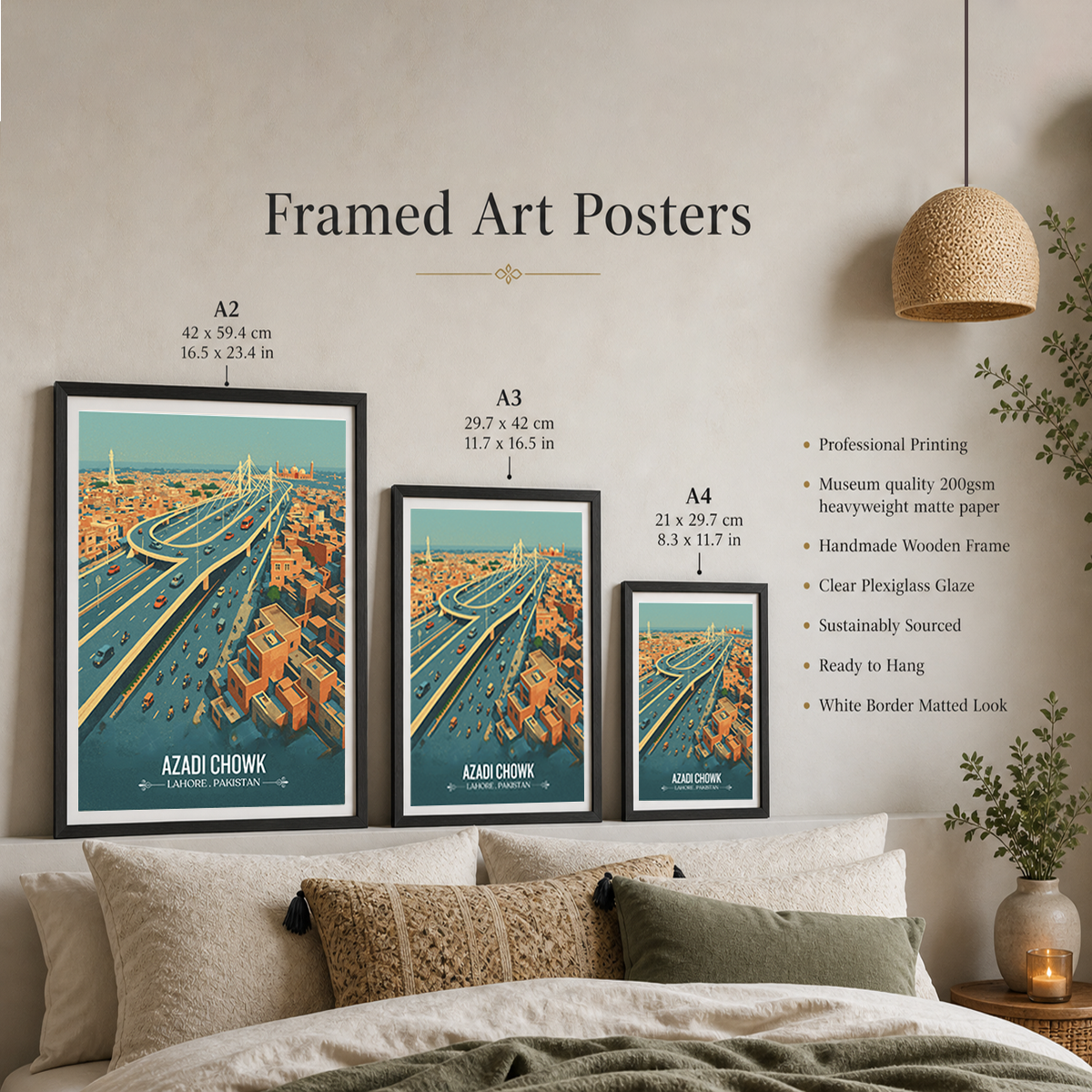 Azadi Chowk - Lahore - Travel Wall Art Print - - Travel Art Poster