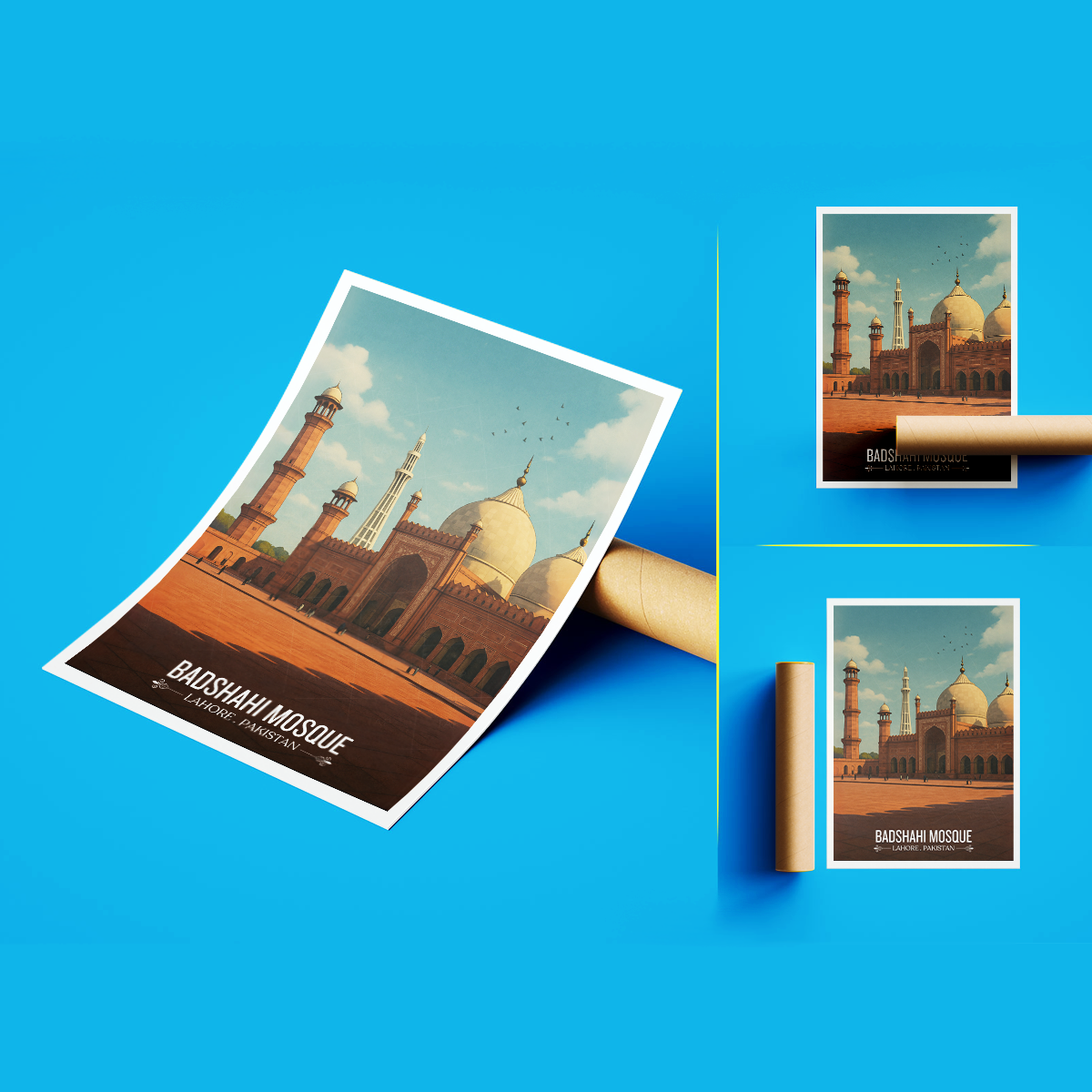 Badshahi Masjid - Lahore - Pakistan - Travel Wall Art Print - Art Print - Travel Art Poster