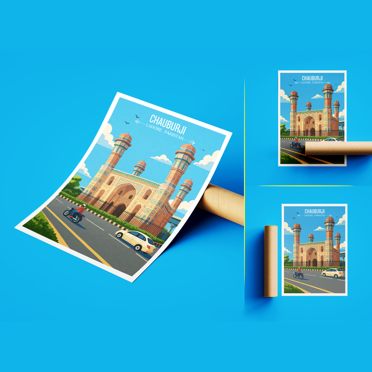Chauburji - 4 Pillars Monument - Lahore - Travel Wall Art Print - - Travel Art Poster