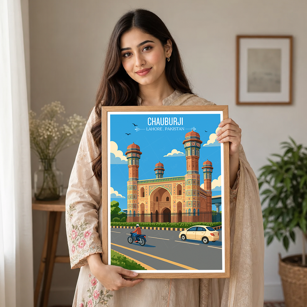 Chauburji - 4 Pillars Monument - Lahore - Travel Wall Art Print - - Travel Art Poster