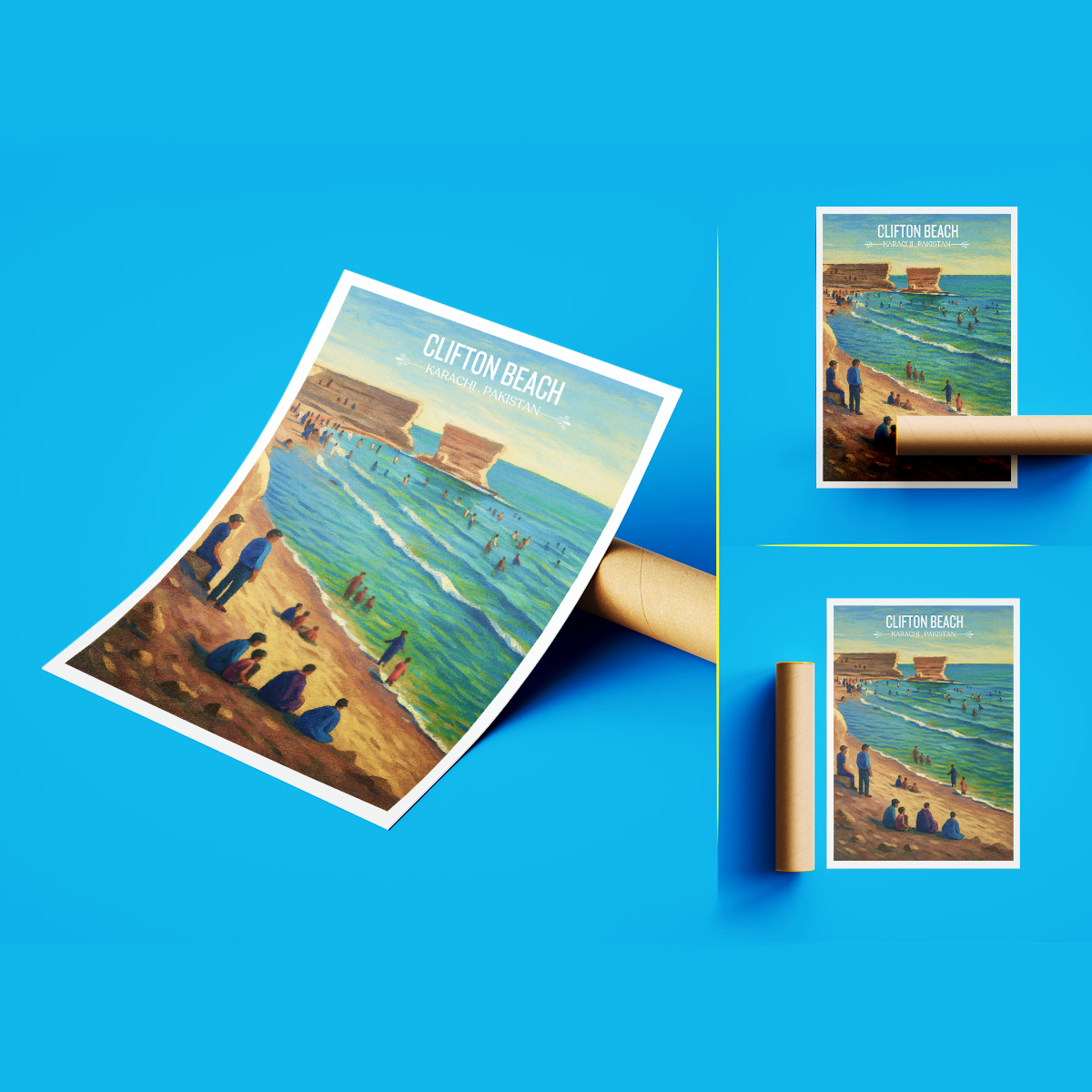 Clifton Beach - Karachi - Arabian Sea - Travel Wall Art Print - - Travel Art Poster