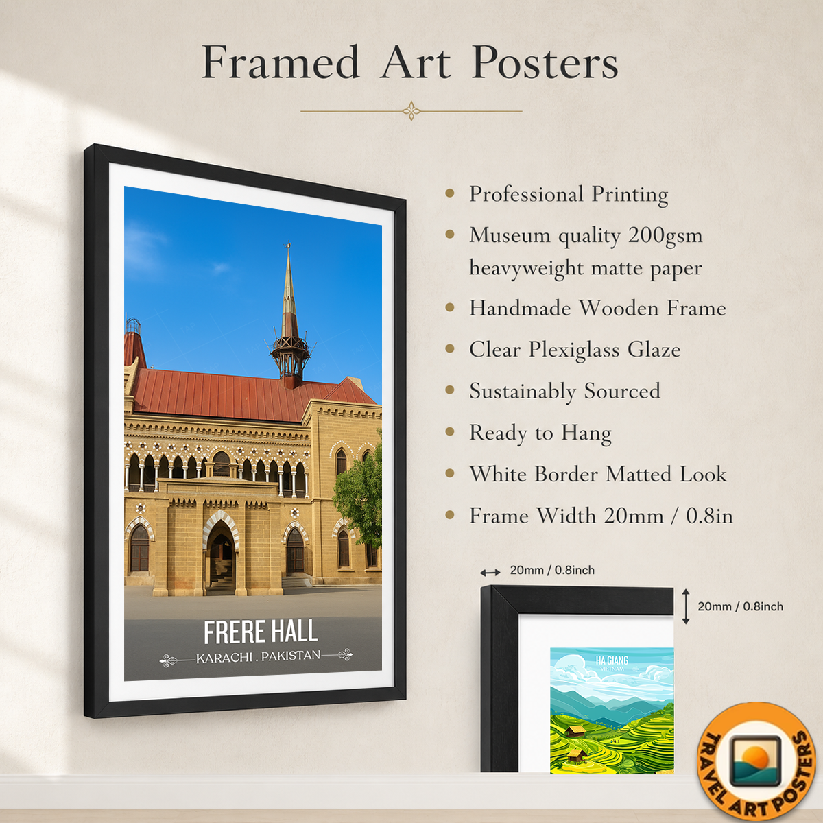 Sir Henry Bartle Frere Hall - Karachi - Travel Wall Art Print - - Travel Art Poster