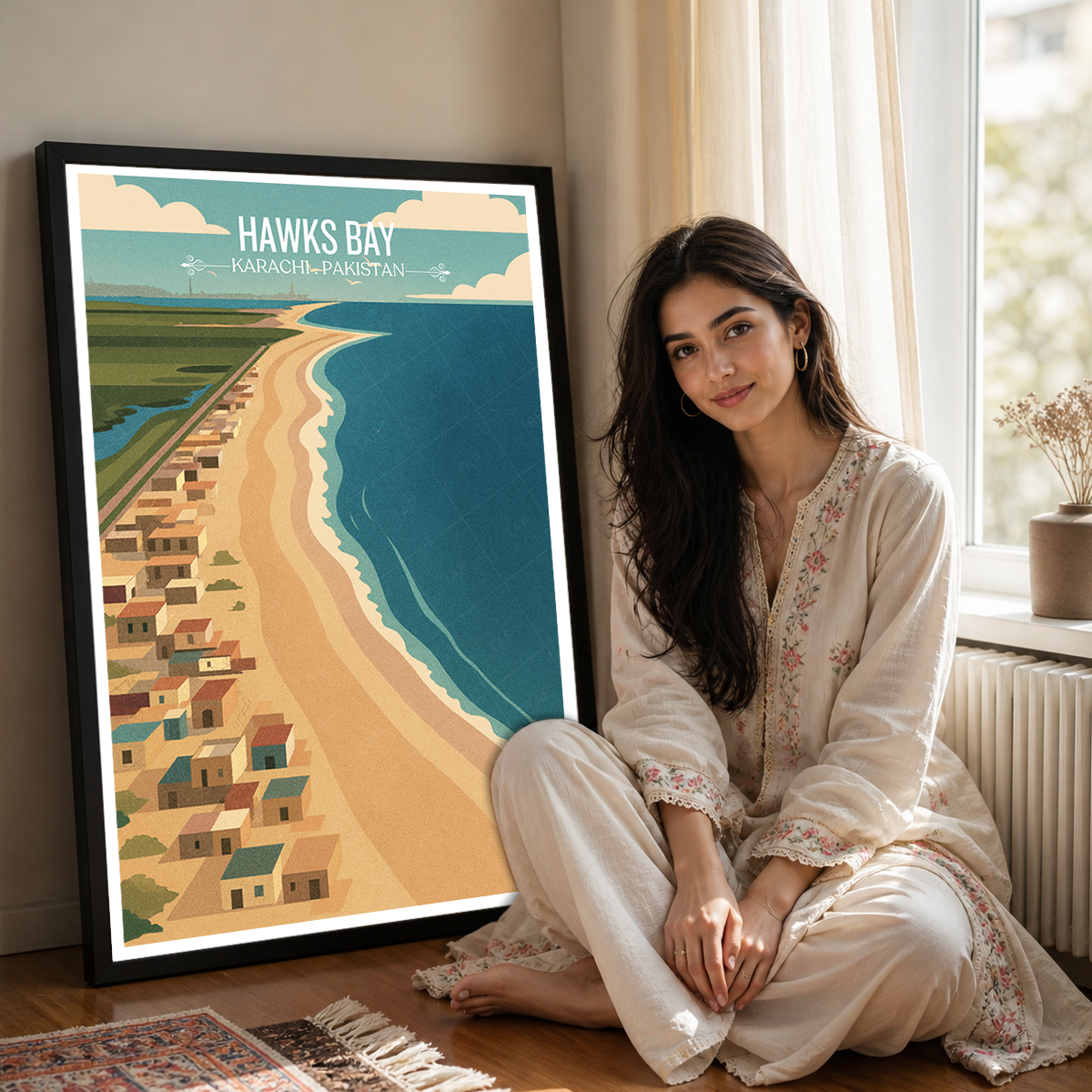 Hawks Bay - Karachi - Sindh - Arabian Sea - Travel Wall Art Print - - Travel Art Poster