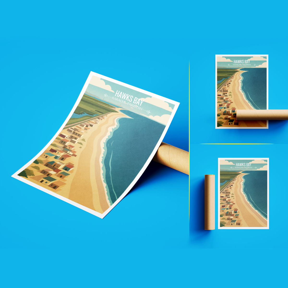 Hawks Bay - Karachi - Sindh - Arabian Sea - Travel Wall Art Print - - Travel Art Poster