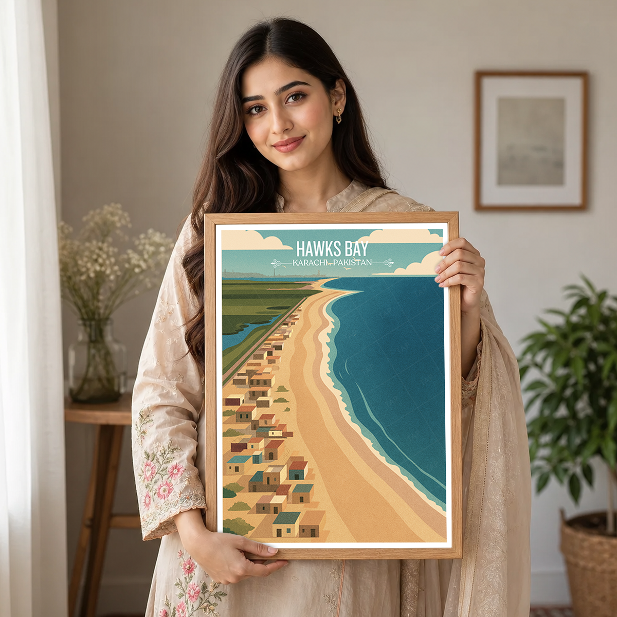 Hawks Bay - Karachi - Sindh - Arabian Sea - Travel Wall Art Print - - Travel Art Poster
