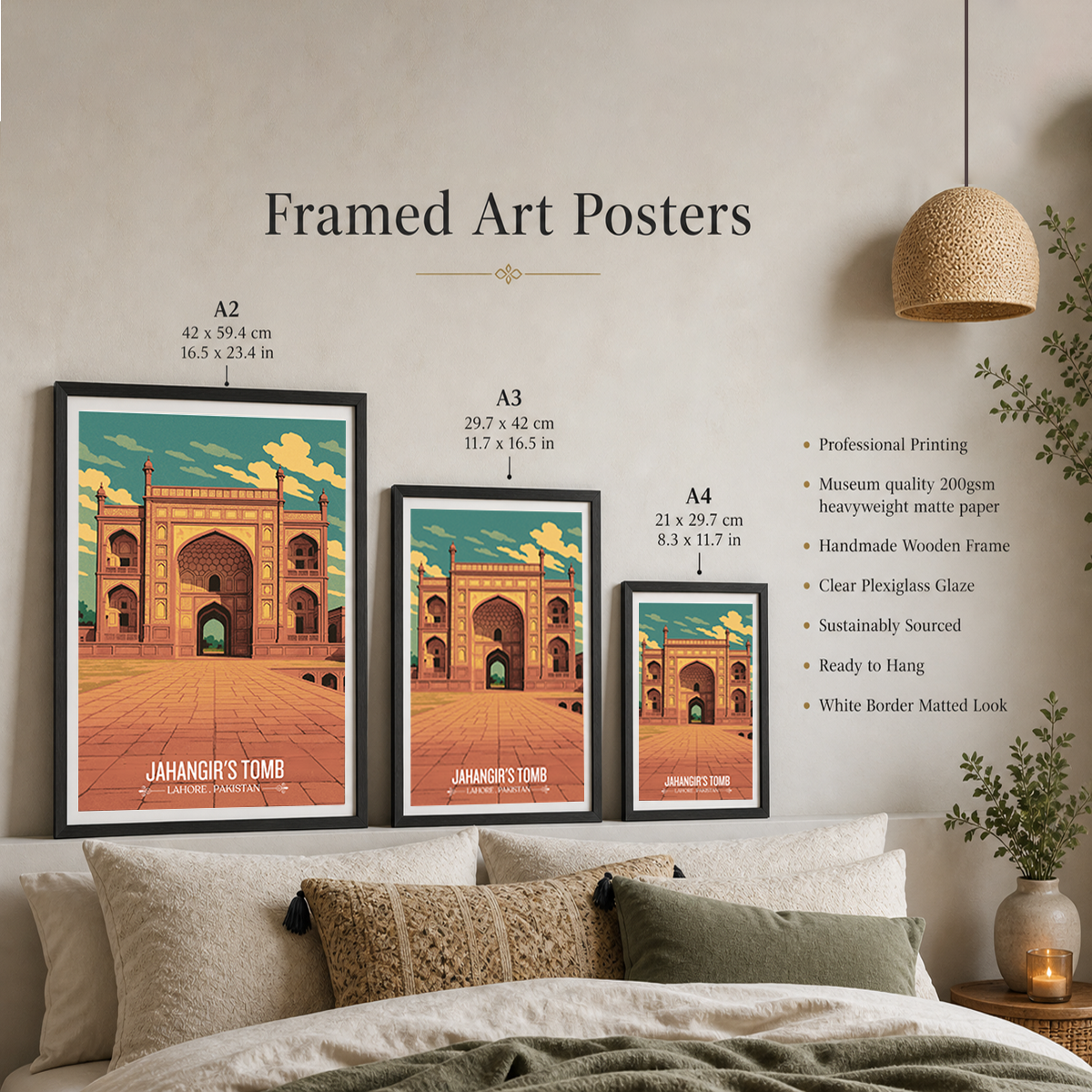Jahangir Tomb - Lahore - Travel Wall Art Print - - Travel Art Poster