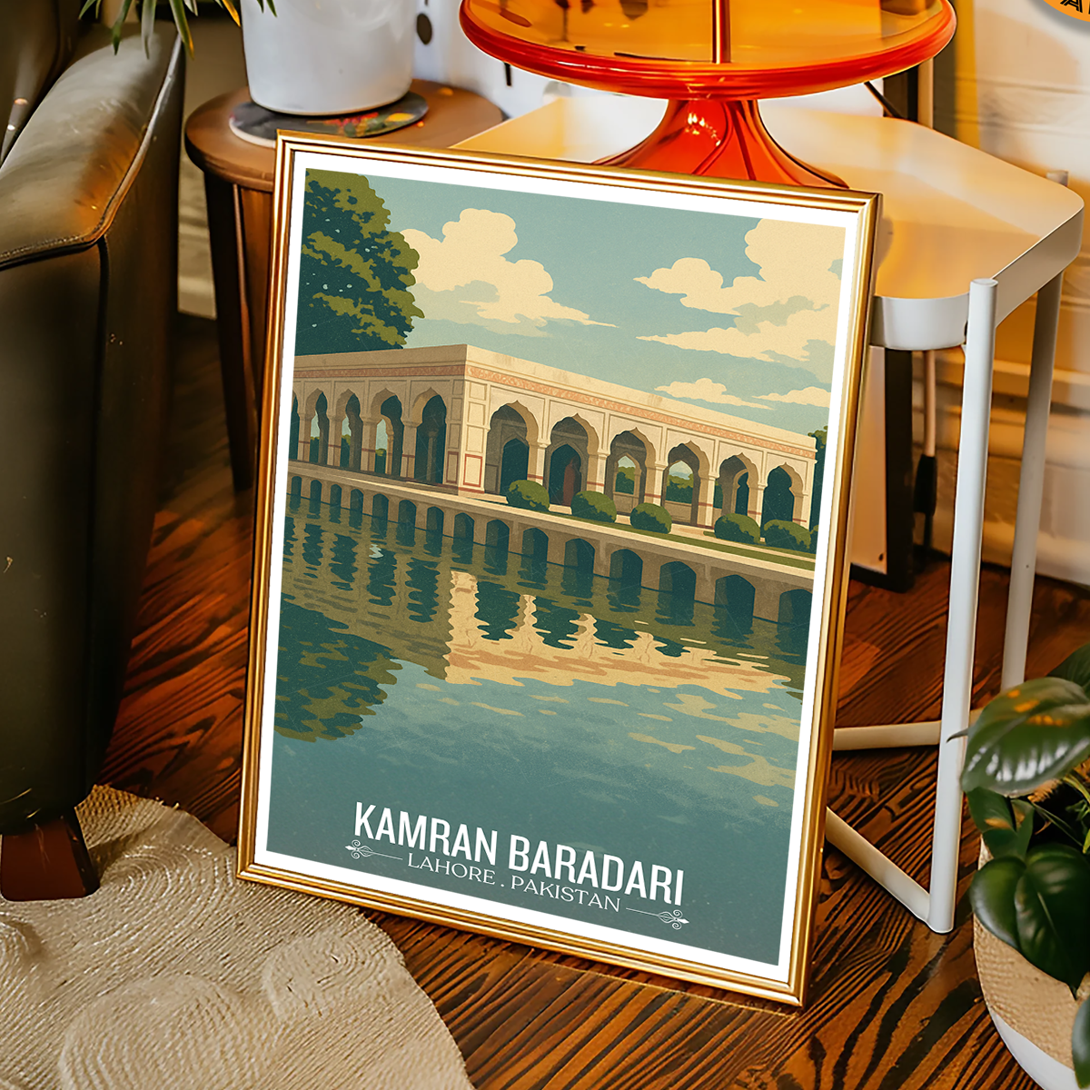 Kamran Baradari - Lahore - Ravi River - Travel Wall Art Print - - Travel Art Poster