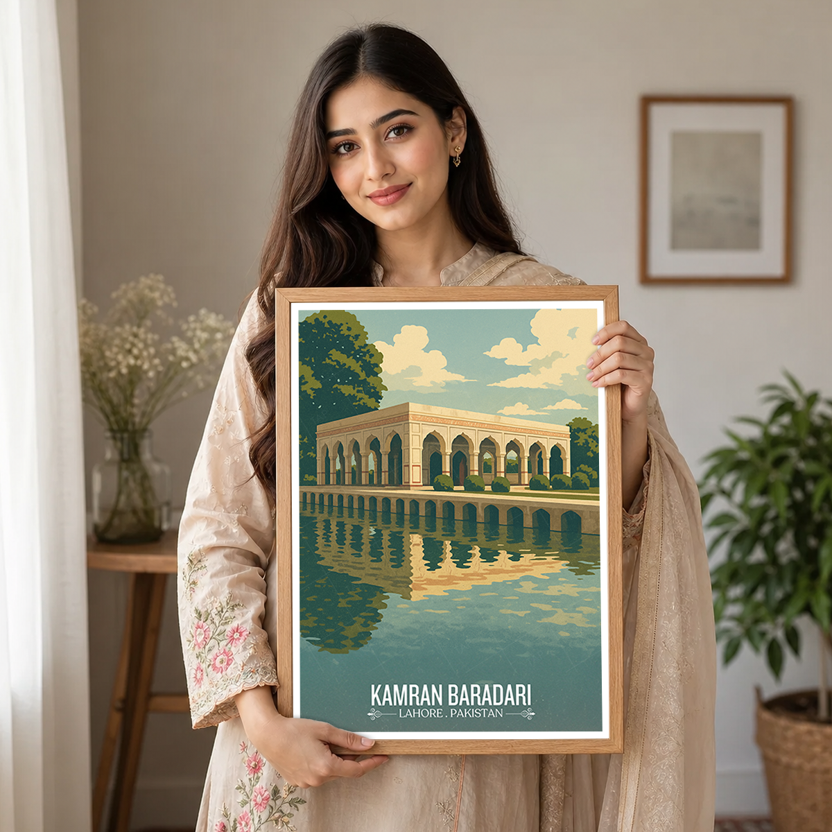 Kamran Baradari - Lahore - Ravi River - Travel Wall Art Print - - Travel Art Poster