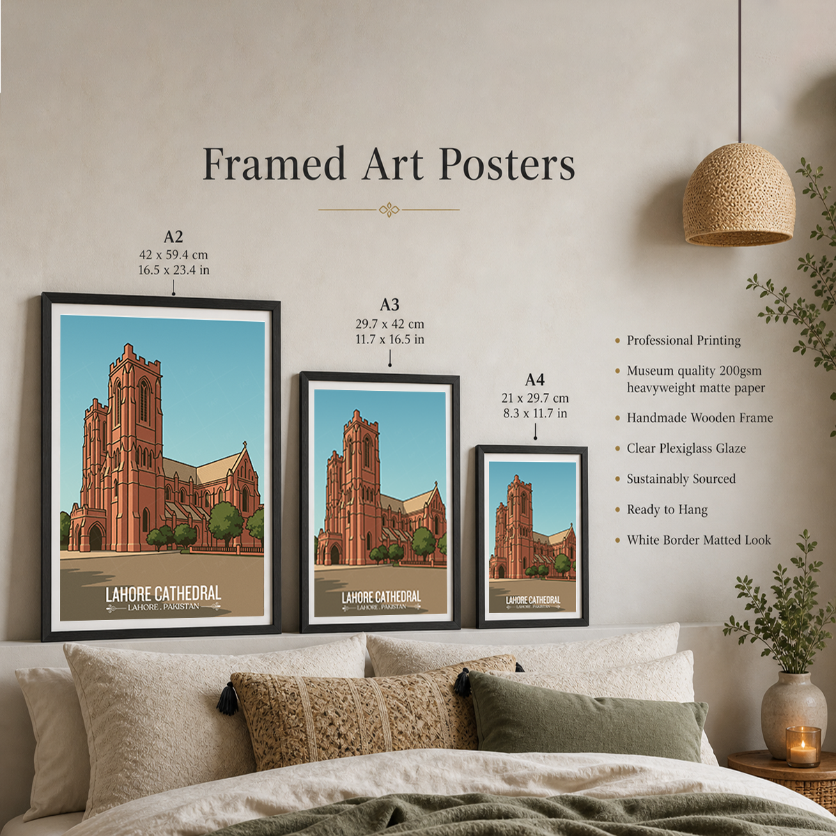 Sacred Heart Cathedral - Historical Church - Lahore - Travel Wall Art Print - - Travel Art Poster