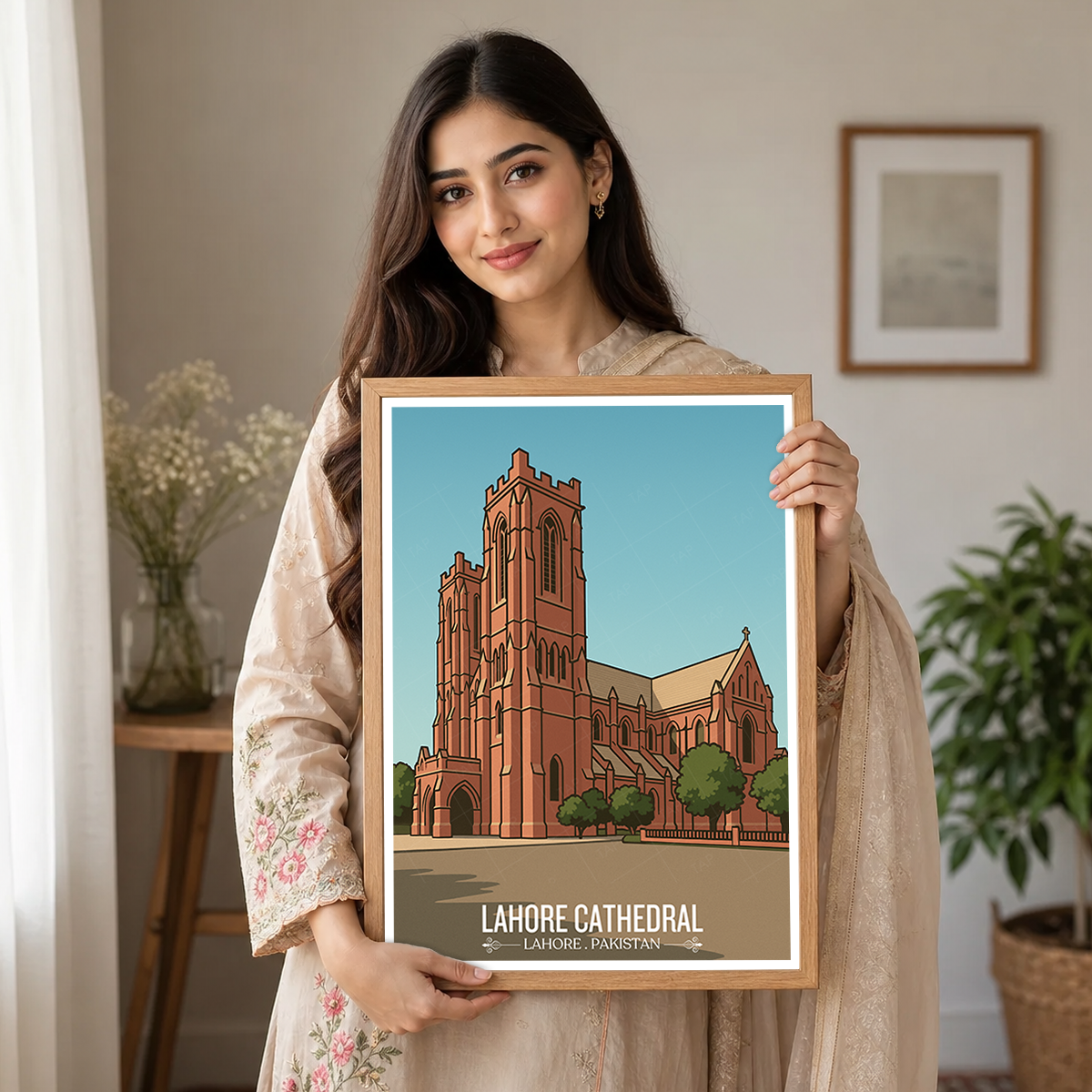 Sacred Heart Cathedral - Historical Church - Lahore - Travel Wall Art Print - - Travel Art Poster