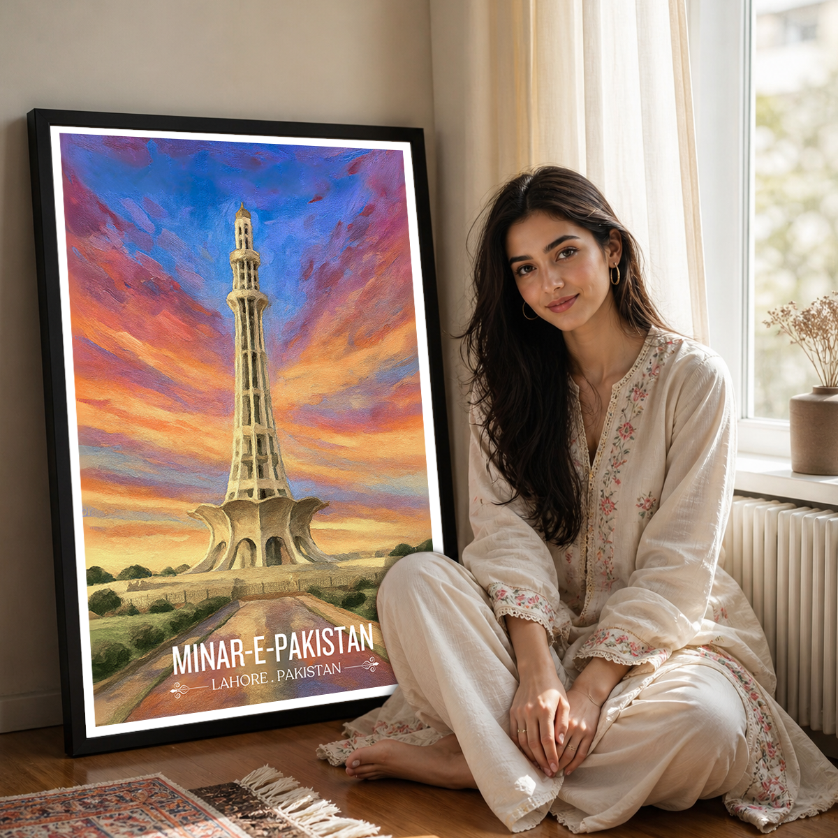 Minar-e-Pakistan - Yadgar - Lahore - Travel Wall Art Print - - Travel Art Poster