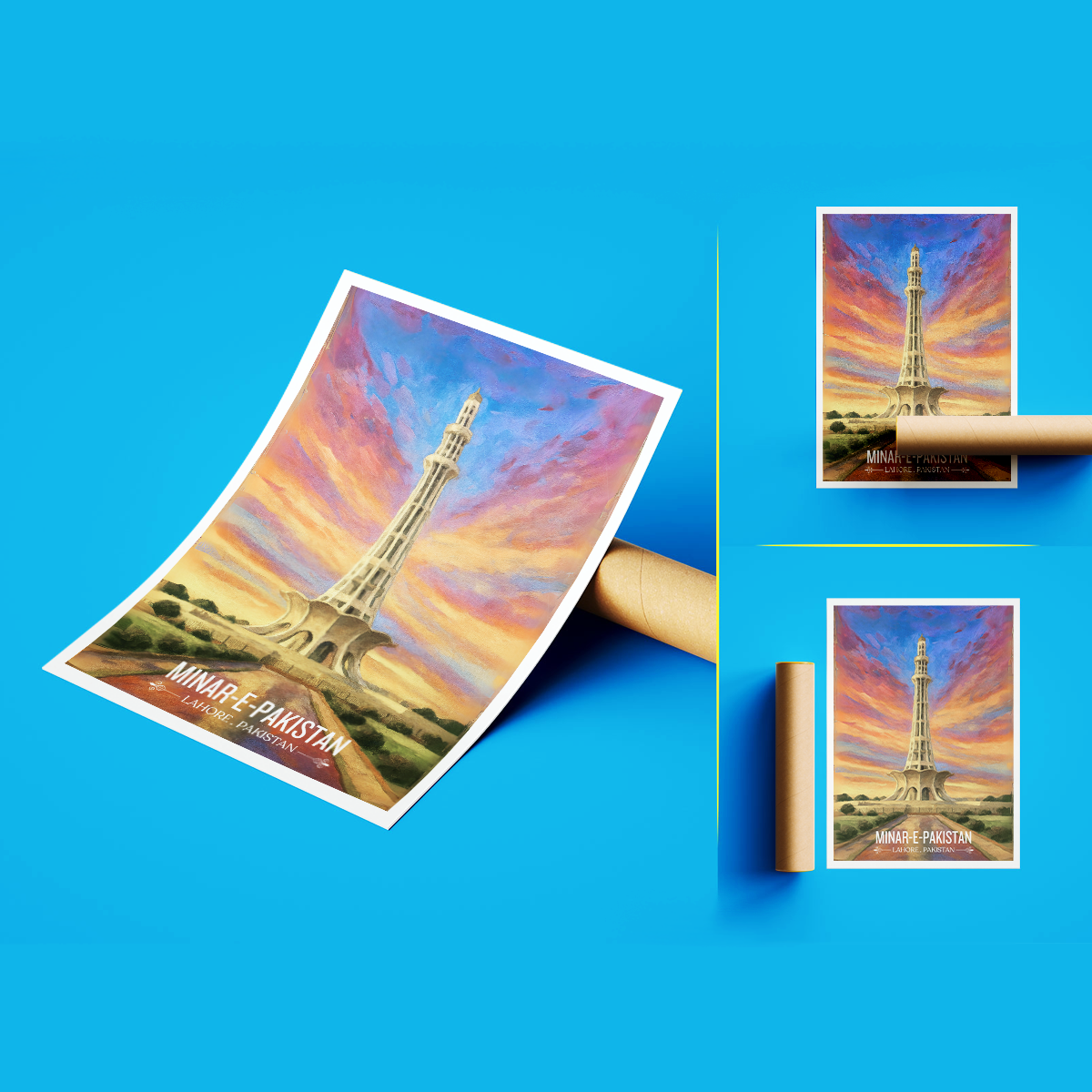 Minar-e-Pakistan - Yadgar - Lahore - Travel Wall Art Print - - Travel Art Poster