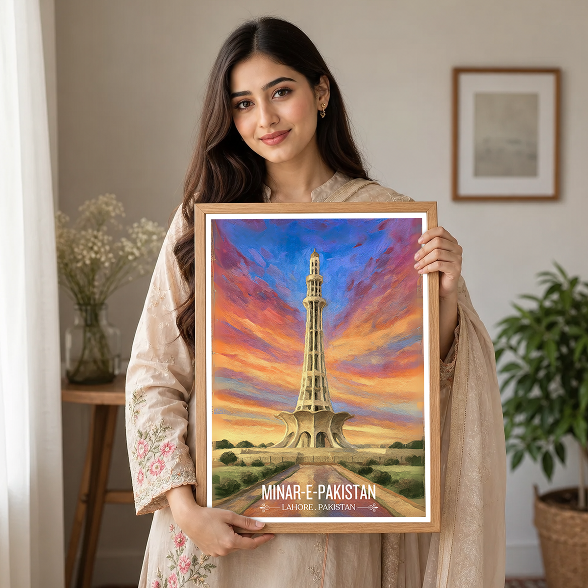 Minar-e-Pakistan - Yadgar - Lahore - Travel Wall Art Print - - Travel Art Poster