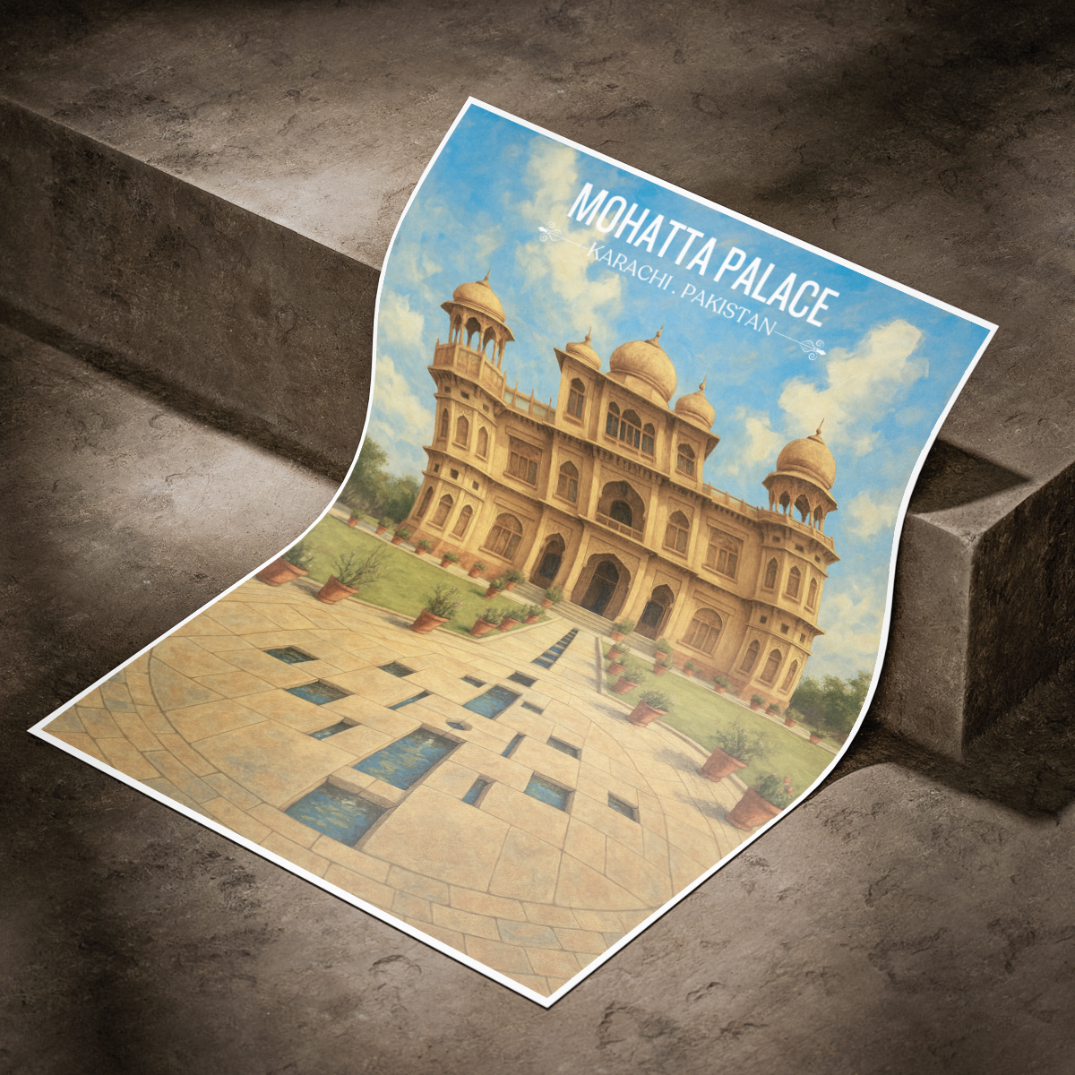 Shiv Rattan Mohatta Palace - Karachi - Rajasthan Mughal Era - Travel Wall Art Print - - Travel Art Poster