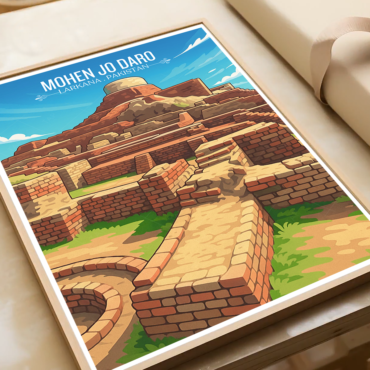Mohen Jo Daro - Larkana - Ancient Village - Travel Wall Art Print - - Travel Art Poster