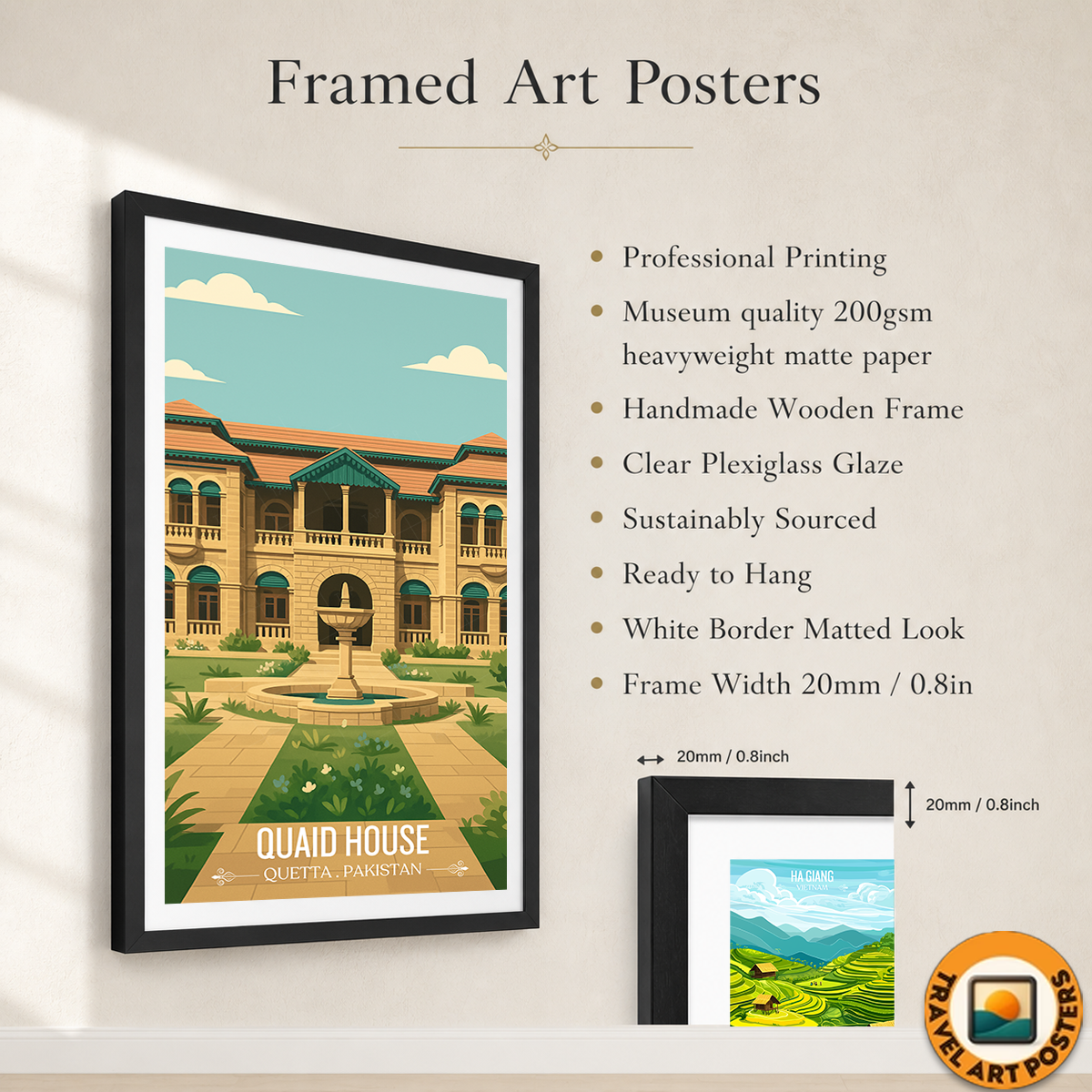 Qauid House - Karachi - Jinnah Birth Place - Travel Wall Art Print - - Travel Art Poster