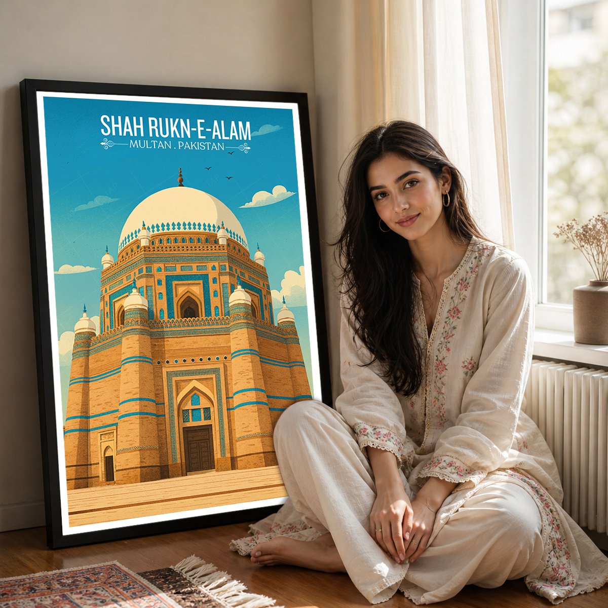 Shah Rukne-e-Alam Shrine - Sufi City - Multan - Punjab - Travel Wall Art Print - - Travel Art Poster