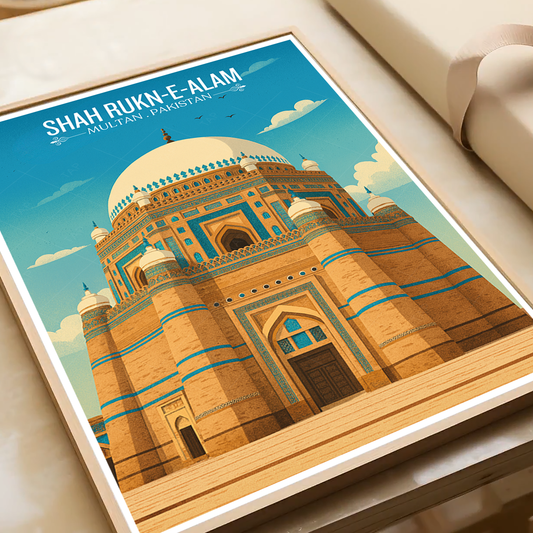 Shah Rukne-e-Alam Shrine - Sufi City - Multan - Punjab - Travel Wall Art Print - - Travel Art Poster