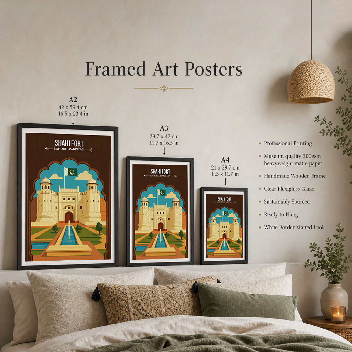 Shahi Qila - Lahore Fort - Mughal Architecture Palace - Akbar The Great - Travel Wall Art Print - - Travel Art Poster