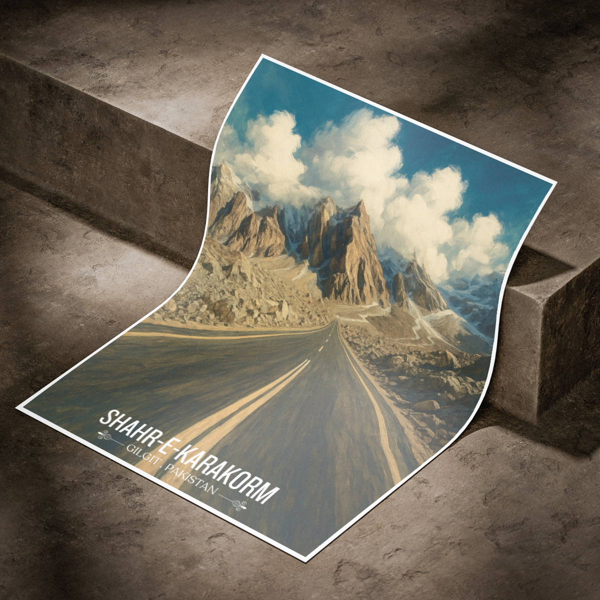 Shahr-e-Karakorm - Shahr-e-Resham - Silk Road - Pakistan China Highest Road - Travel Wall Art Print - - Travel Art Poster