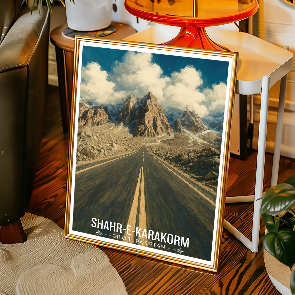 Shahr-e-Karakorm - Shahr-e-Resham - Silk Road - Pakistan China Highest Road - Travel Wall Art Print - - Travel Art Poster