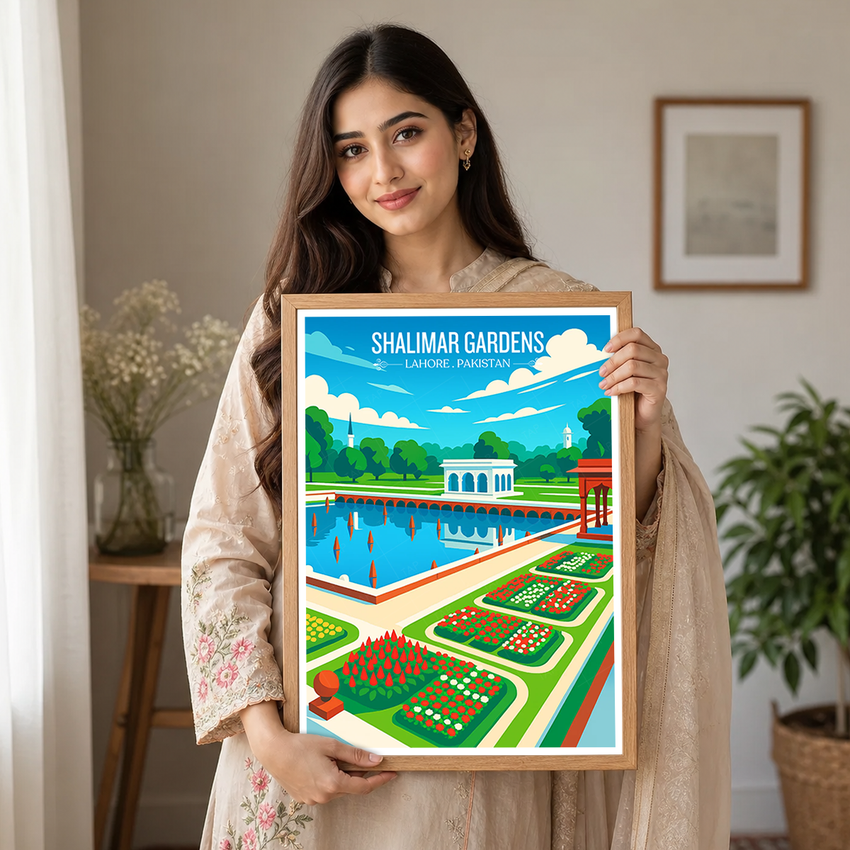 Shalimar Gardens - Mughal Architecture - Lahore - Travel Wall Art Print - - Travel Art Poster
