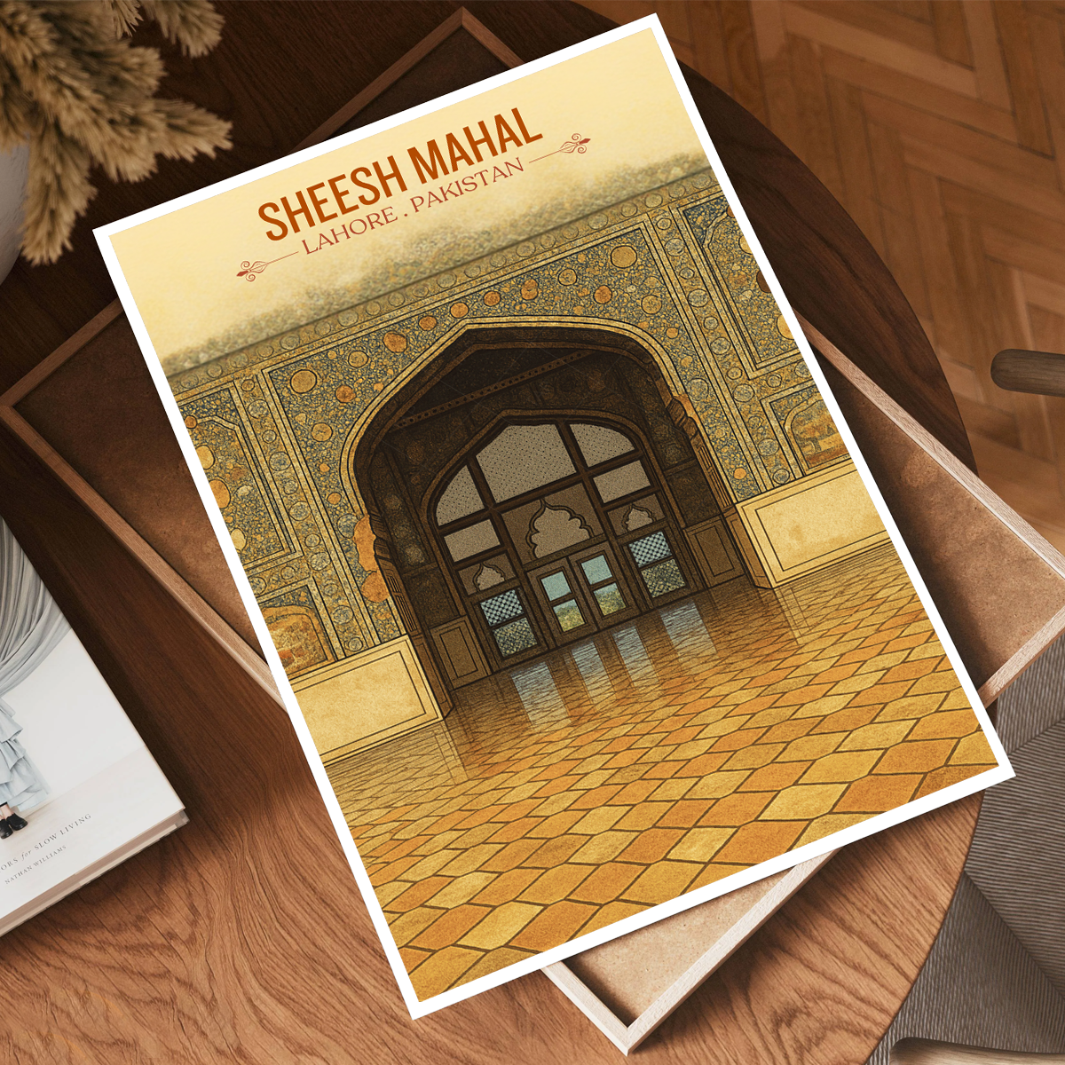Sheesh Mahal - Mughal Architecture - Royal Mirror Gallery - Lahore - Travel Wall Art Print - - Travel Art Poster