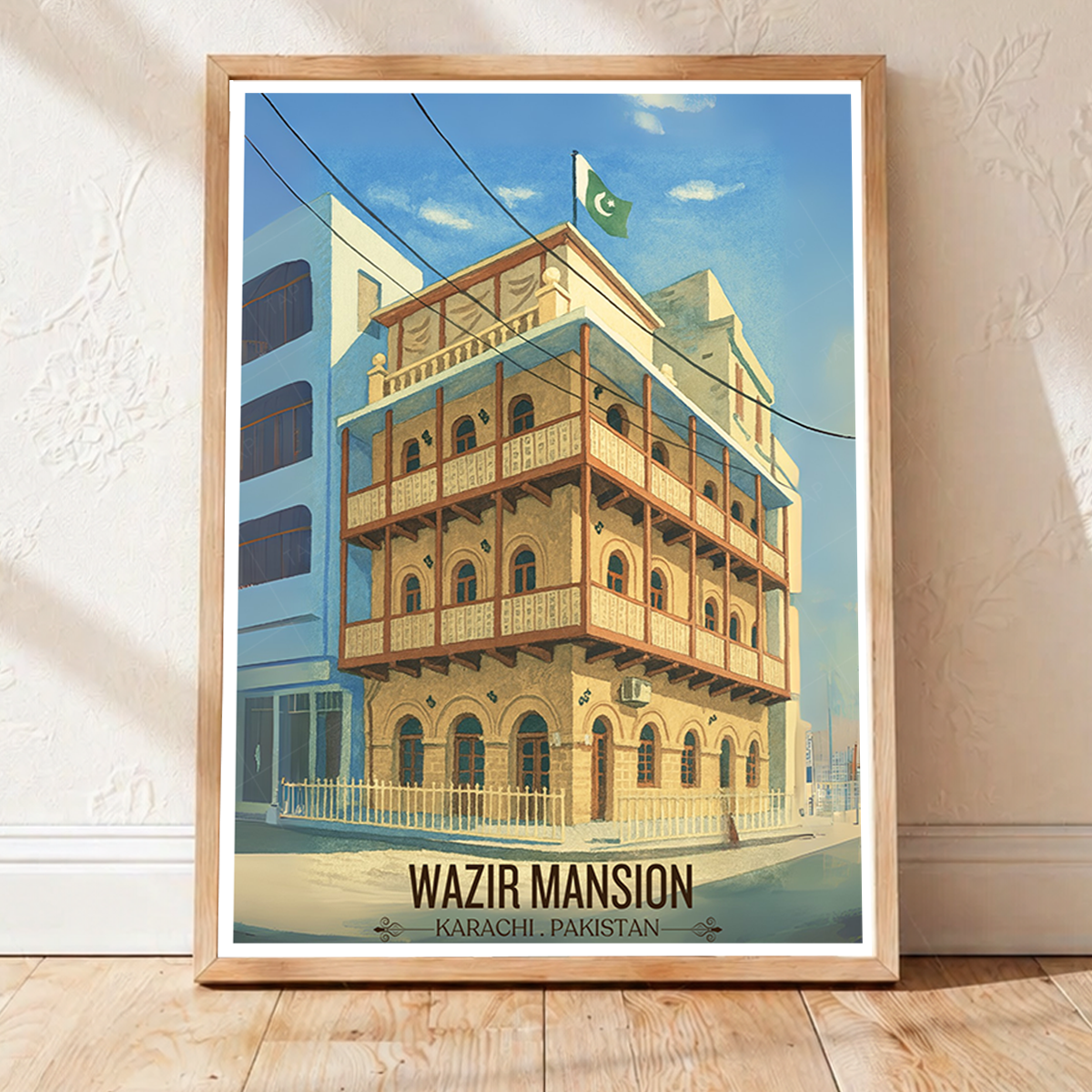 Wazir Mansion - Historical Colonial Karachi - Travel Wall Art Print - - Travel Art Poster