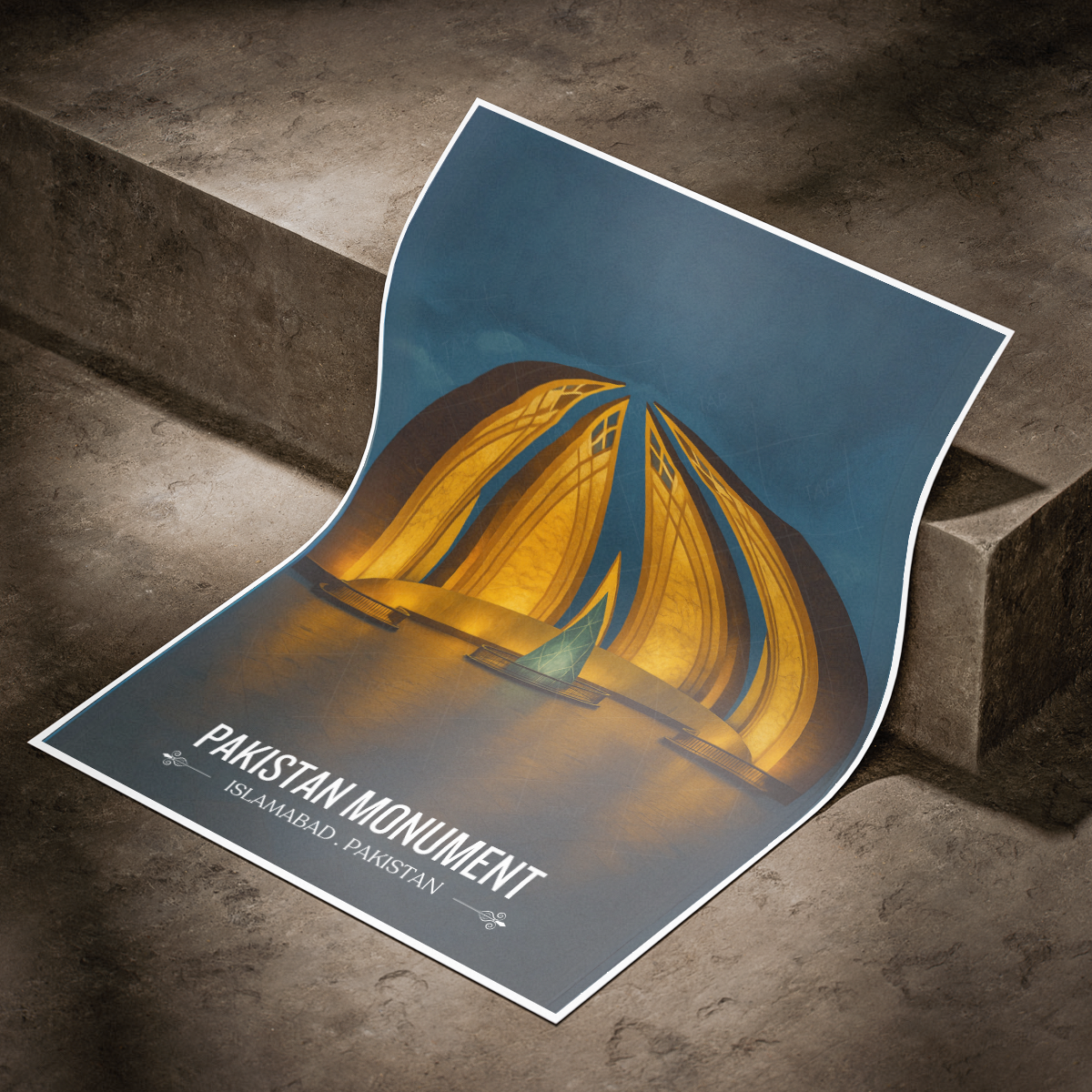 Pakistan Monument - Islamabad - Modern Architecture - Travel Wall Art Print - - Travel Art Poster
