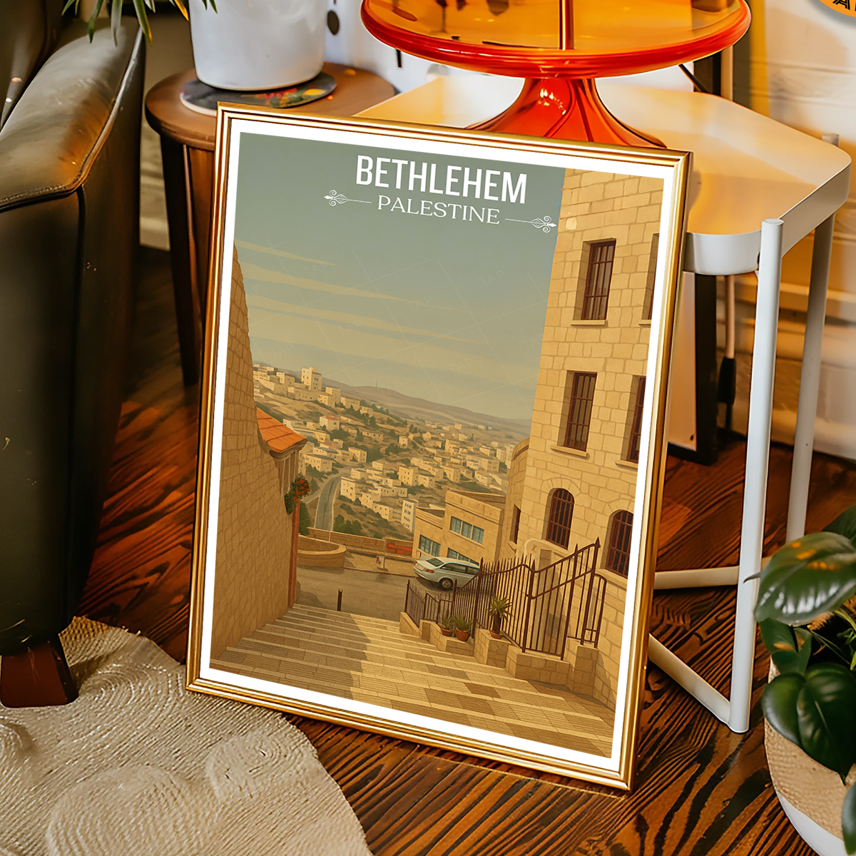 Bethleham - Palestine - Travel Wall Art Deco Poster Print - Art Print - Travel Art Poster