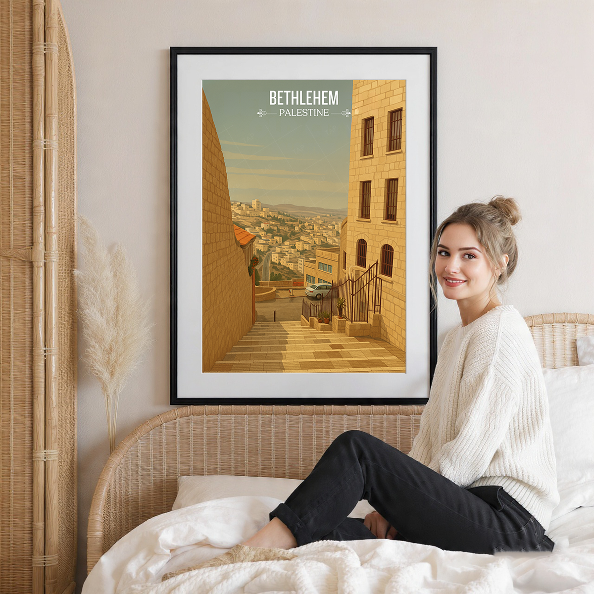 Bethleham - Palestine - Travel Wall Art Deco Poster Print - Art Print - Travel Art Poster