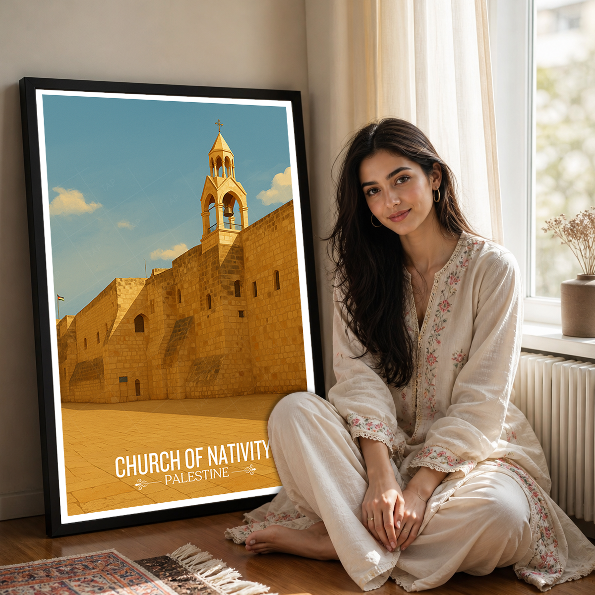 Church of Nativity - Palestine - Travel Wall Art Deco Poster Print - Art Print - Travel Art Poster