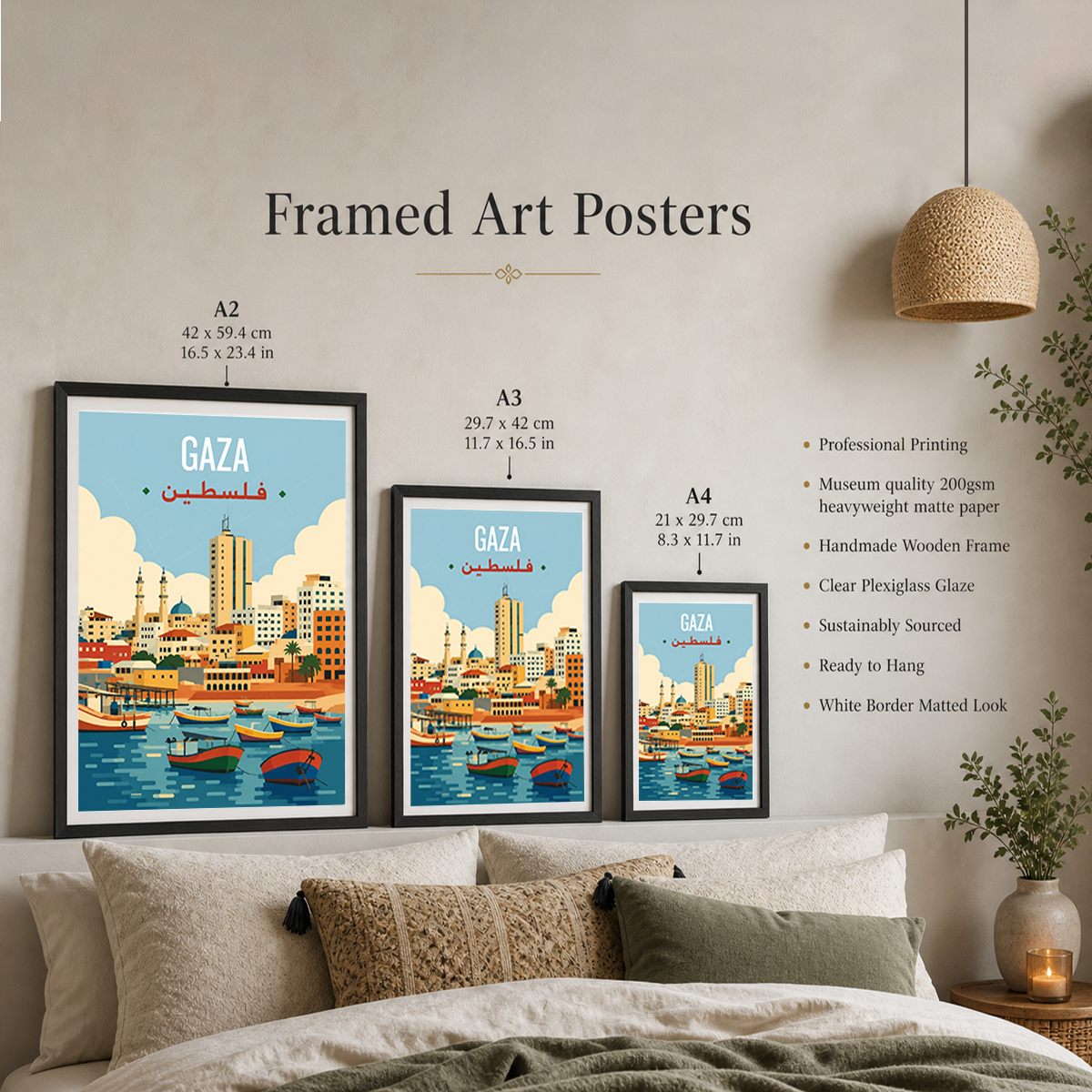 Gaza - Palestine - Travel Wall Art Deco Poster Print - Art Print - Travel Art Poster