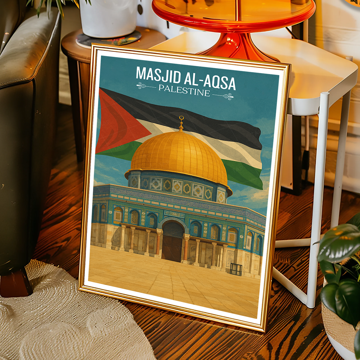 Masjid Al-Aqsa - Palestine - Travel Wall Art Deco Poster Print - Art Print - Travel Art Poster