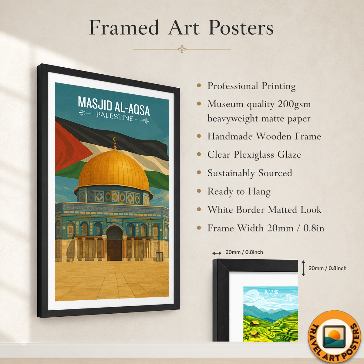 Masjid Al-Aqsa - Palestine - Travel Wall Art Deco Poster Print - Art Print - Travel Art Poster