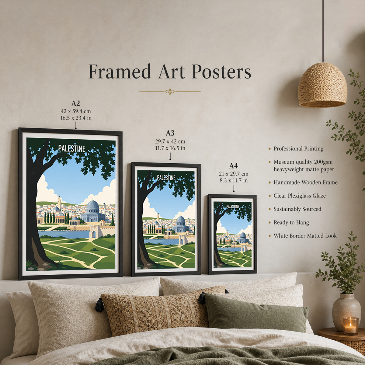 Palestine - Travel Wall Art Deco Poster Print - Art Print - Travel Art Poster