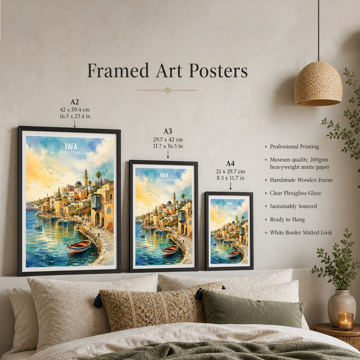 Yafa - Palestine - Travel Wall Art Deco Poster Print - Art Print - Travel Art Poster